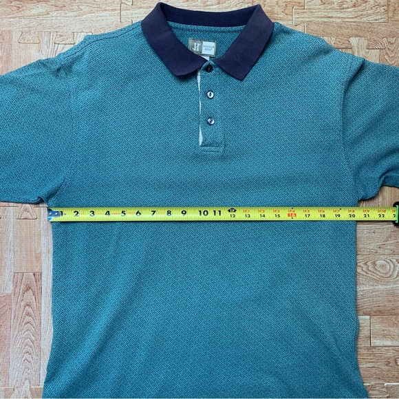 Vintage Haggar Golf Polo Shirt Mens Medium Blue Short Sleeve Crazy Abstract 90s - Picture 5 of 8